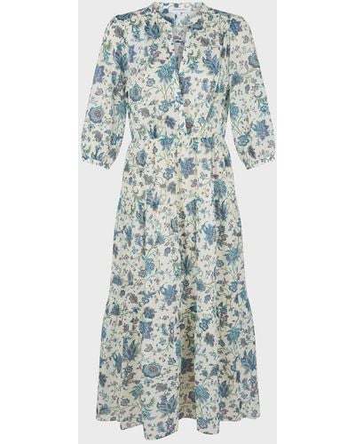 Gerard Darel Elysee Floral Tiered Dress - Blue