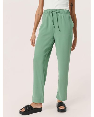 Soaked In Luxury Shirley Tapered Elastic Waist Trousers - Green