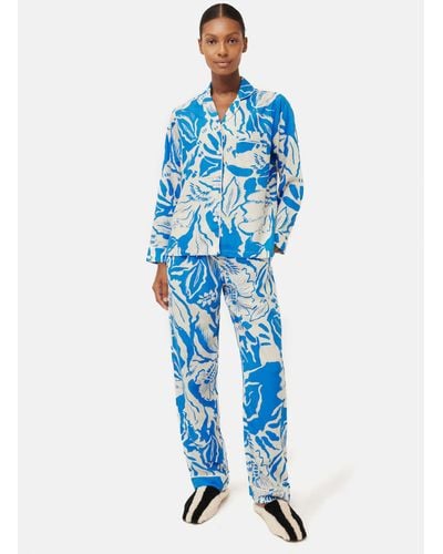 Jigsaw Strokes Floral Pyjamas - Blue