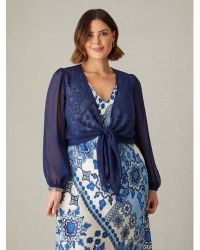 Live Unlimited Curve Tie Front Cover Up - Blue