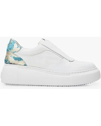 Moda In Pelle Althea Slip On Leather Wedge Trainers - White