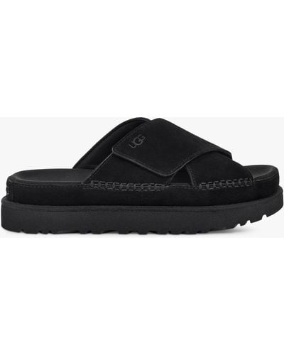 UGG Goldenstar Suede Slider Sandals - Black