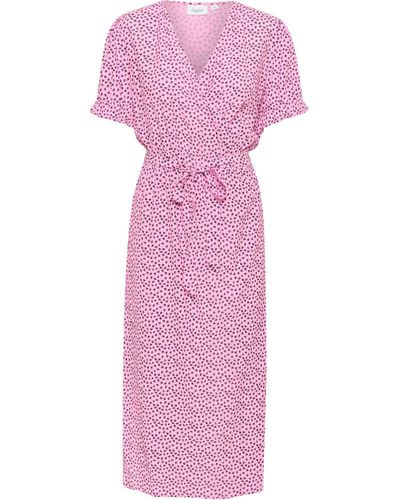Saint Tropez Zanni Short Sleeve V-neck Wrap Dress - Pink