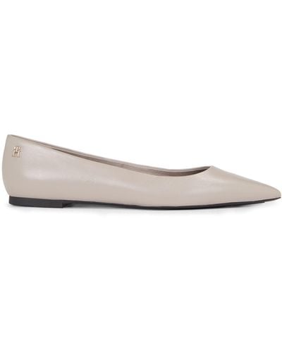 Tommy Hilfiger Essential Pointed Toe Leather Court Shoes - White