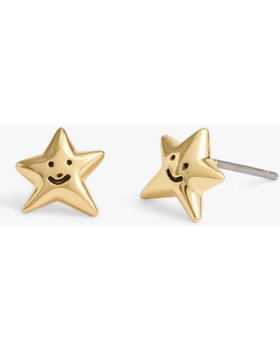 COACH Smiley Star Stud Earrings - Metallic