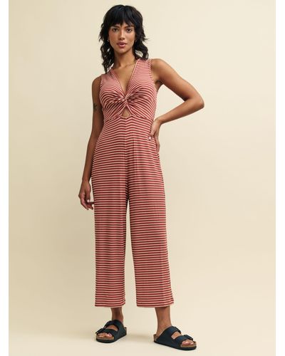 Nobody's Child Wren Stripe Cropped Jumpsuit - Natural
