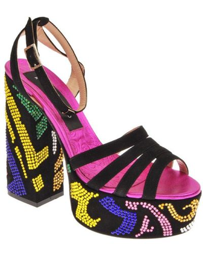 John Richmond Accessories Sandals With Chunky Heel And Multicoloured Platform - White