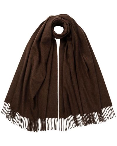 Johnstons of Elgin Peat Cashmere Stole - Brown