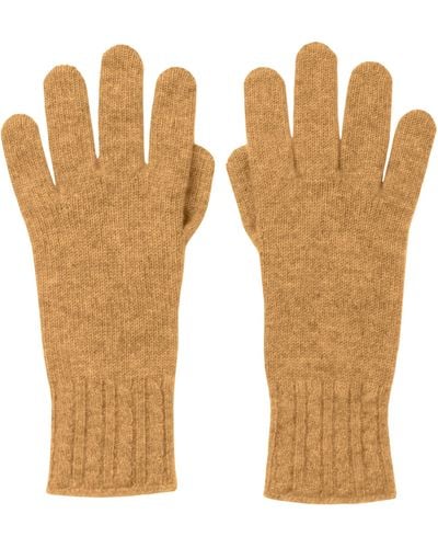 Johnstons of Elgin Cable Cuff Cashmere Gloves - White