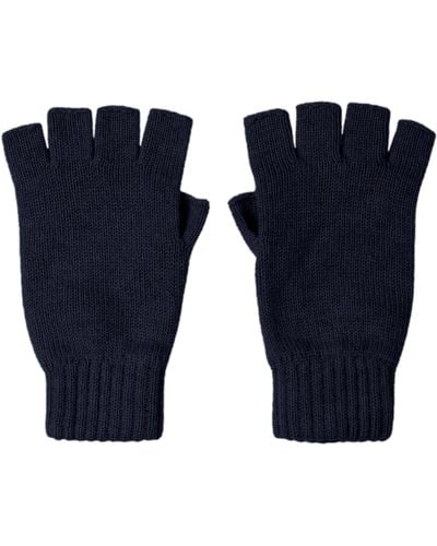 Johnstons of Elgin Fingerless Cashmere Gloves - Blue