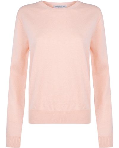 Johnstons of Elgin Cropped Classic Cashmere Round Neck - Pink