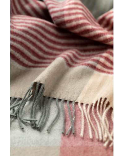 Johnstons of Elgin Check Cashmere Throw - Pink