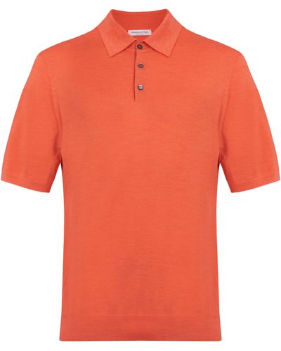 Johnstons of Elgin Superfine Merino Poloshirt - Orange