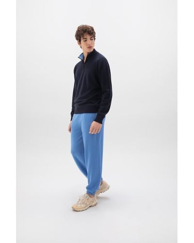 Johnstons of Elgin Performance Cashmere Cuffed Joggers - Blue