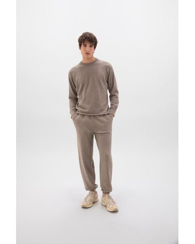 Johnstons of Elgin Performance Cashmere Cuffed Joggers - Brown