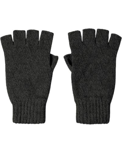 Johnstons of Elgin Fingerless Cashmere Gloves - Black
