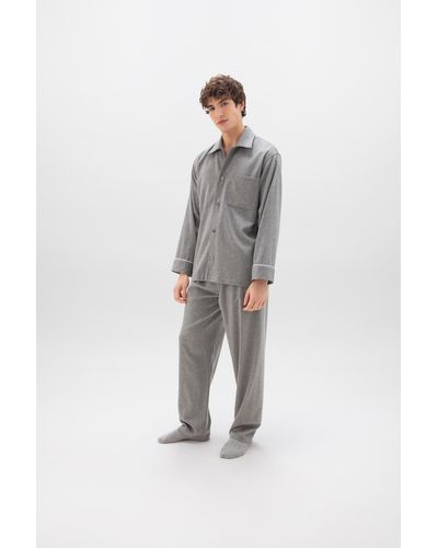 Johnstons of Elgin Cashmere Pyjama Lounge Set - Grey