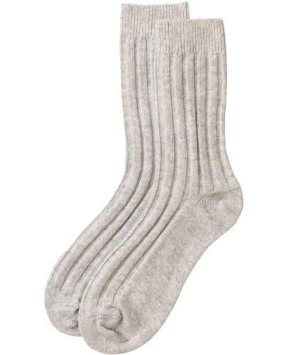 Johnstons of Elgin Cashmere Bed Socks - White