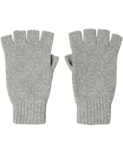 Johnstons of Elgin Fingerless Cashmere Gloves - Grey