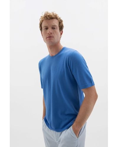 Johnstons of Elgin Superfine Merino T-Shirt - Blue