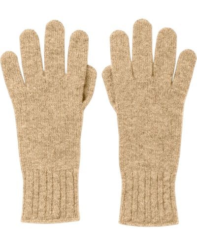 Johnstons of Elgin Cable Cuff Cashmere Gloves - White