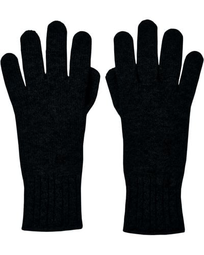 Johnstons of Elgin Cable Cuff Cashmere Gloves - Black