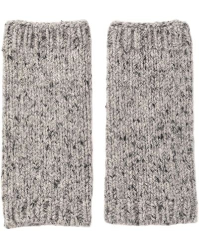 Johnstons of Elgin Donegal Cashmere Wrist Warmers - White