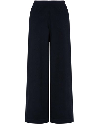 Johnstons of Elgin Low Rise Cashmere Slouch Trousers - Blue