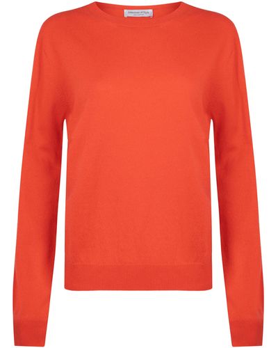 Johnstons of Elgin Cropped Classic Cashmere Round Neck - Red