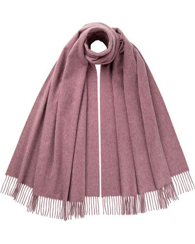 Johnstons of Elgin Heather Cashmere Stole - Red