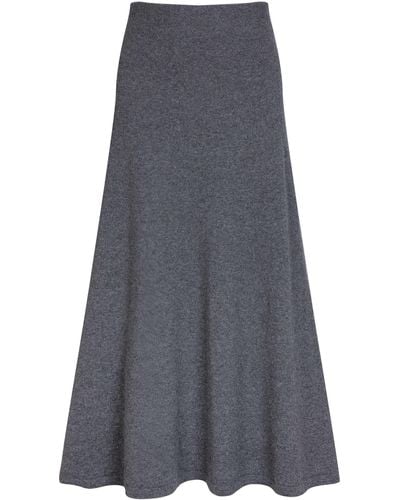 Johnstons of Elgin Cashmere A-Line Skirt - Grey