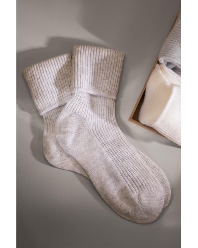 Johnstons of Elgin 'Sweet Dreams' Cashmere Bed Socks Gift Set - Grey