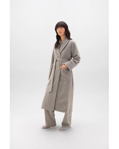 Johnstons of Elgin Donegal Cashmere Dressing Gown Donegal - Grey