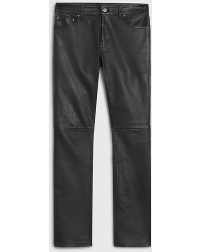 John Varvatos The Rocker Leather Pants - Gray