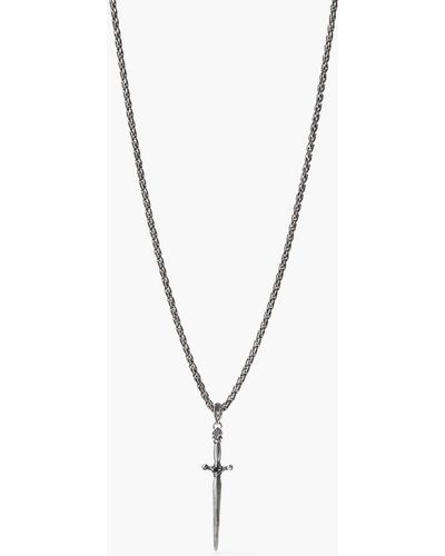 John Varvatos Silver DAGGER Necklace - Metallic