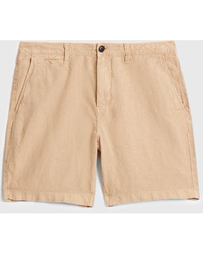 John Varvatos Johnny Flat Front Shorts - Natural