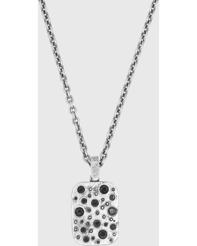 John Varvatos Pendant Necklace With Black Diamonds - White