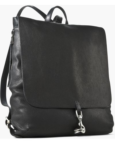 John Varvatos Pebbled Leather Wrangler Backpack - Black