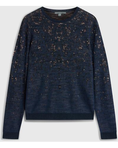 John Varvatos Leao Crewneck Jumper - Blue