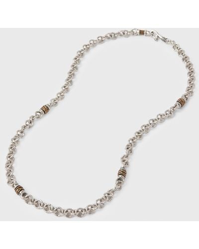 John Varvatos Sterling Silver Link Necklace - White