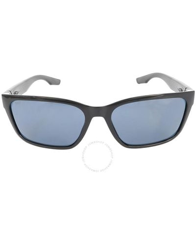 Costa Del Mar Palmas Grey Polarized Polycarbonate Square Sunglasses 6s9081 908103 57 - Blue