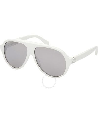 Moncler Caribb Smoke Mirrored Pilot Sunglasses Ml0265 21c 59 - Grey