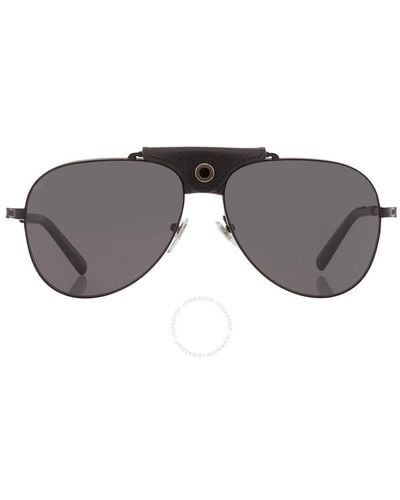 BVLGARI Polarized Grey Pilot Sunglasses Bv5061q 128/48 60