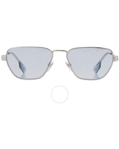 Burberry Light Blue Irregular Sunglasses Be3146 100572 56 - Metallic