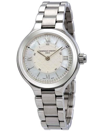 Frederique Constant Horological White Mother Of Pearl Dial Smartwatch - Metallic