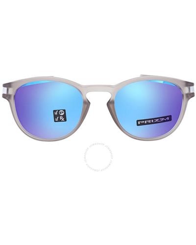 Oakley Latch Prizm Sapphire Polarized Round Sunglasses Oo9265 9262 - Blue