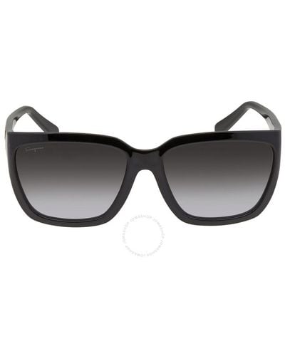 Ferragamo Grey Rectangular Sunglasses