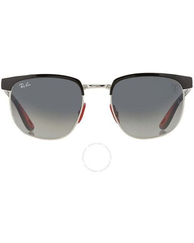 Ray-Ban Scuderia Ferrari Gray Gradient Square Sunglasses Rb3698m F06071 53 - Green