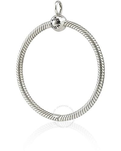 PANDORA Moments Large O Pendant In Sterling Silver - Metallic