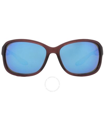 Costa Del Mar Seadrift Blue Mirror Polarized Glass Rectangular Sunglasses 6s9114 911402 60